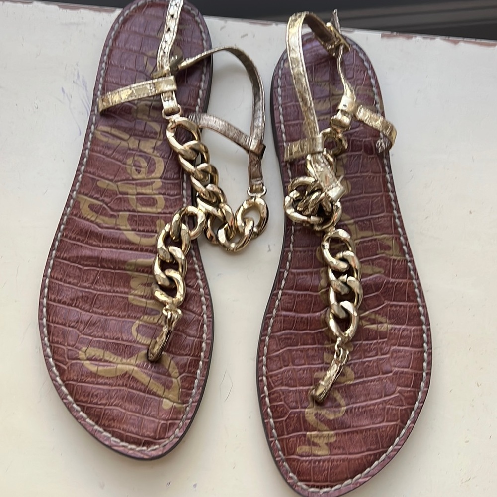 Sam Edelman gold chain sandals